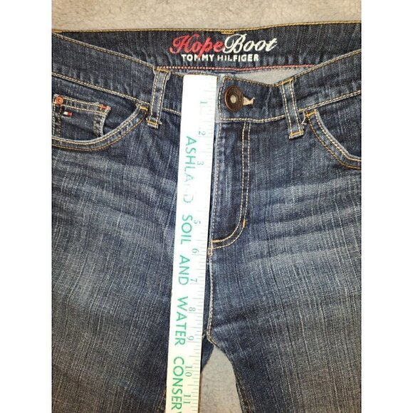 Tommy Hilfiger Womens Hope Bootcut Dark Wash Jeans Size 6S Y2K - Picture 7 of 16